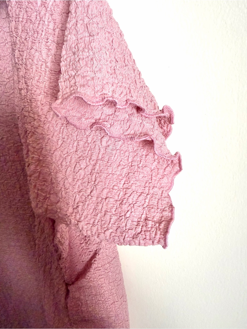 Pink💗 Textured Ruffle-Neck Tunic Top - Picture 5 of 7